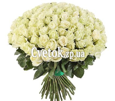 101 импортная роза белого цвета 80 см