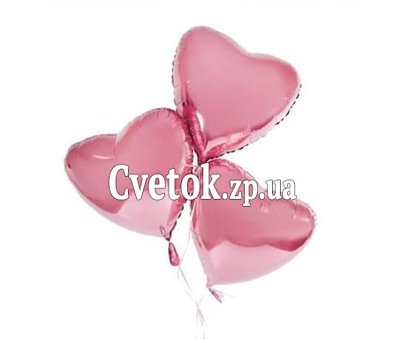 3 розовых сердца