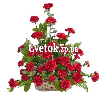 35 гвоздик в корзине
