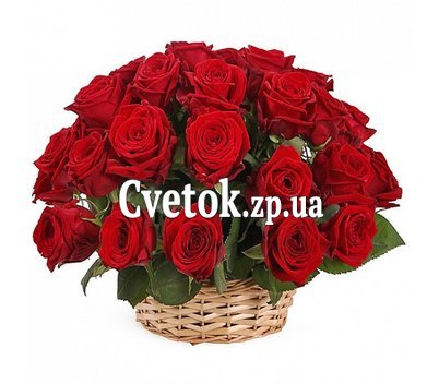 35 импортных роз в корзине