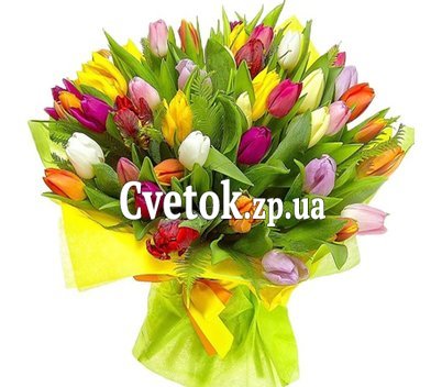 Большой букет тюльпанов
