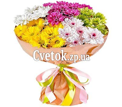 Букет из 5 хризантем