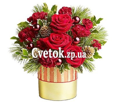 Композиция на Рождество в коробке