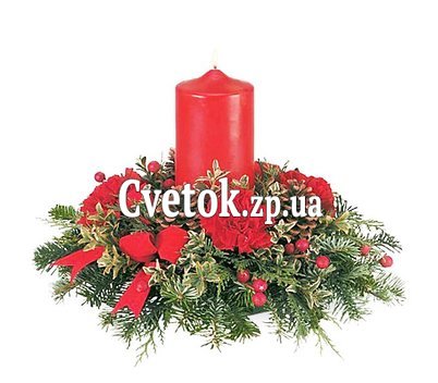 Композиция со свечей на Новый год