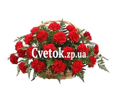 Корзина из 25 красных гвоздик