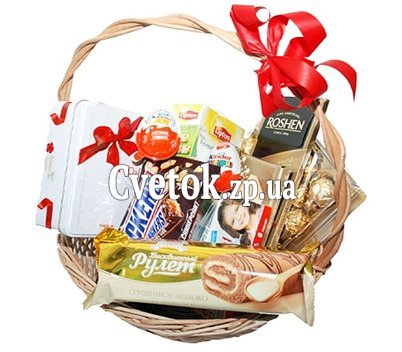 Basket with sweets as a gift