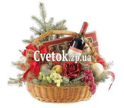 Новорічний кошик з фруктами