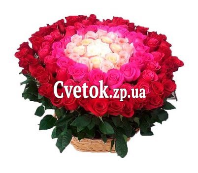 Шикарная корзина из 101 импортной розы