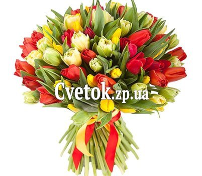 Шикарный букет из тюльпанов