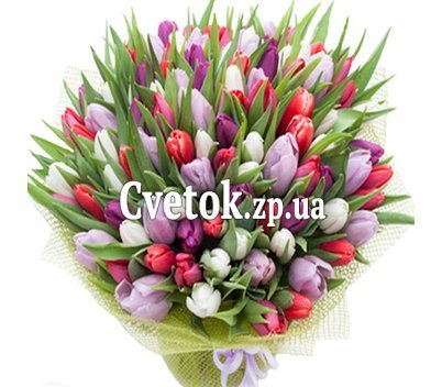 Шикарный букет тюльпанов