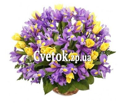 Весенняя корзина цветов