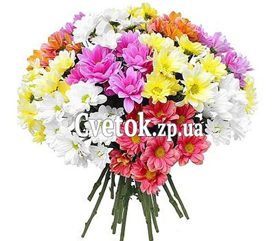 Яркий букет из хризантем